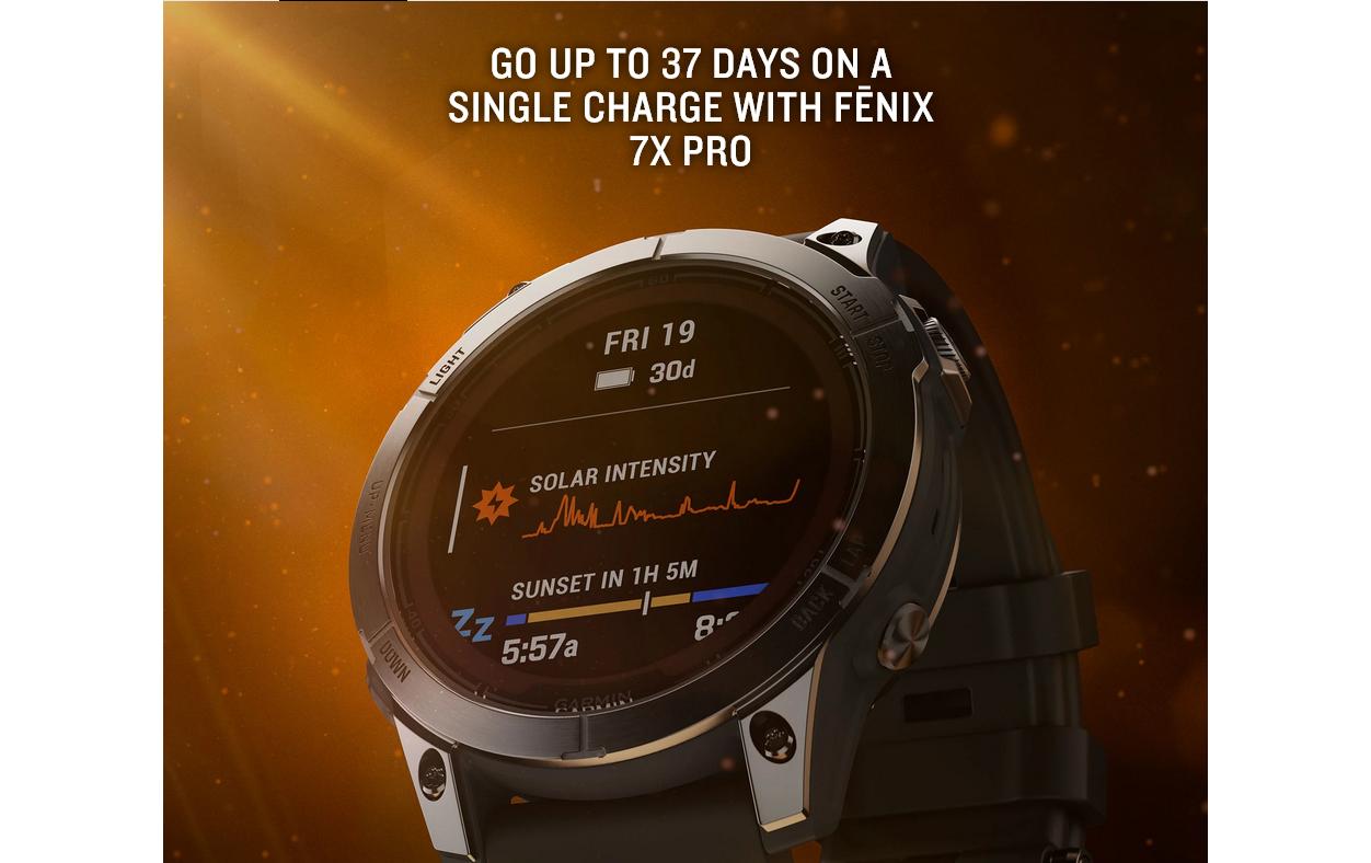 Garmin Fenix 7X Pro Solar Edition – GPS-Smartwatch – 51 mm, 1,4", GPS, ANT+, 100 m, Schwarz, Sportarmband