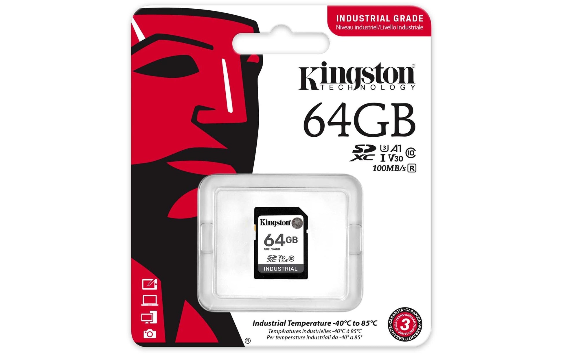 Kingston Technology Kingston Industrial Speichergerät – 64 GB, SDXC UHS-I, PSLC