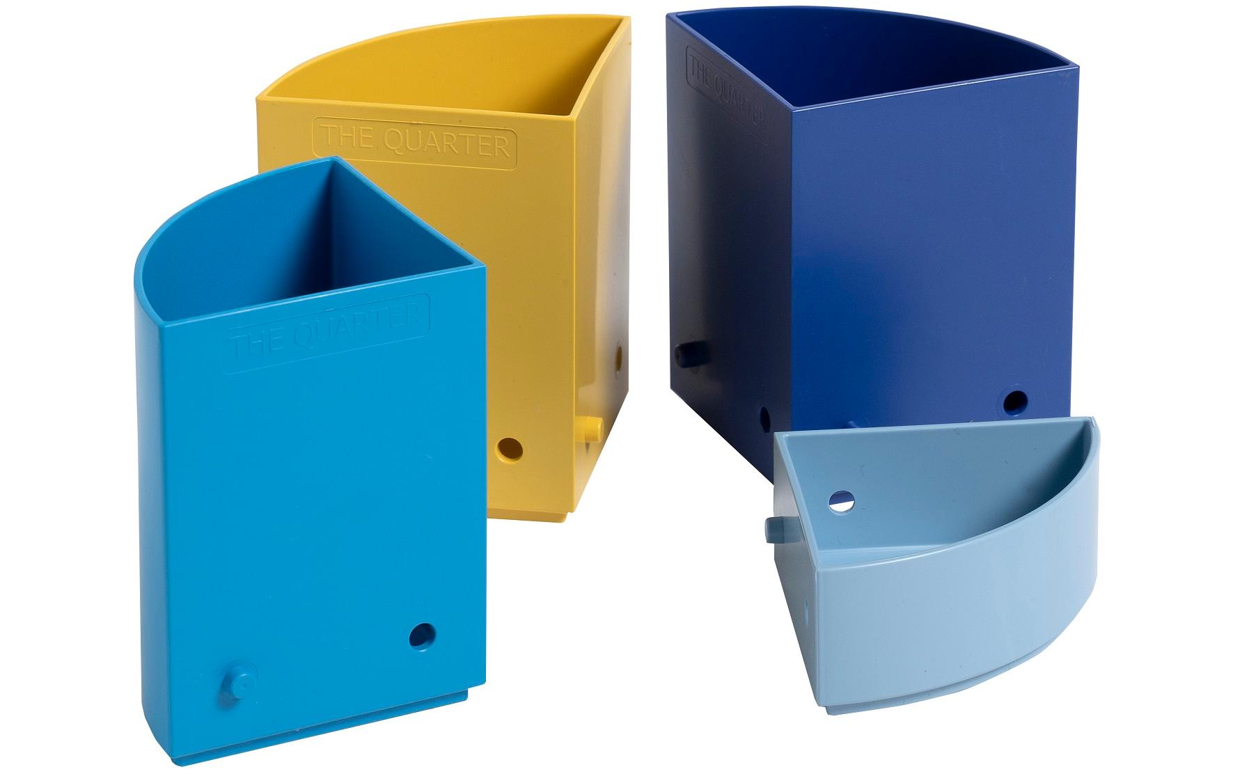 Exacompta BeeBlue The Quarter Stifteköcher – 4 Fächer, für A4+, modulierbar, mehrfarbig, Kunststoff
