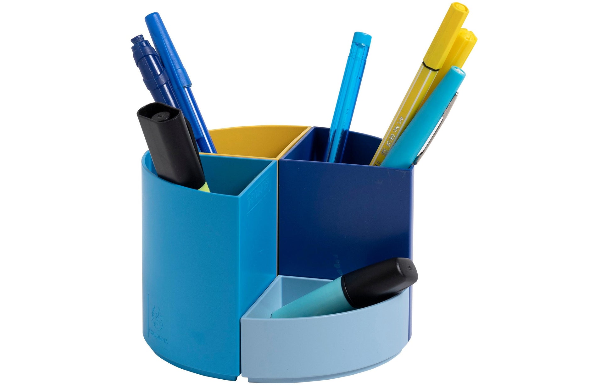 Exacompta BeeBlue The Quarter Stifteköcher – 4 Fächer, für A4+, modulierbar, mehrfarbig, Kunststoff
