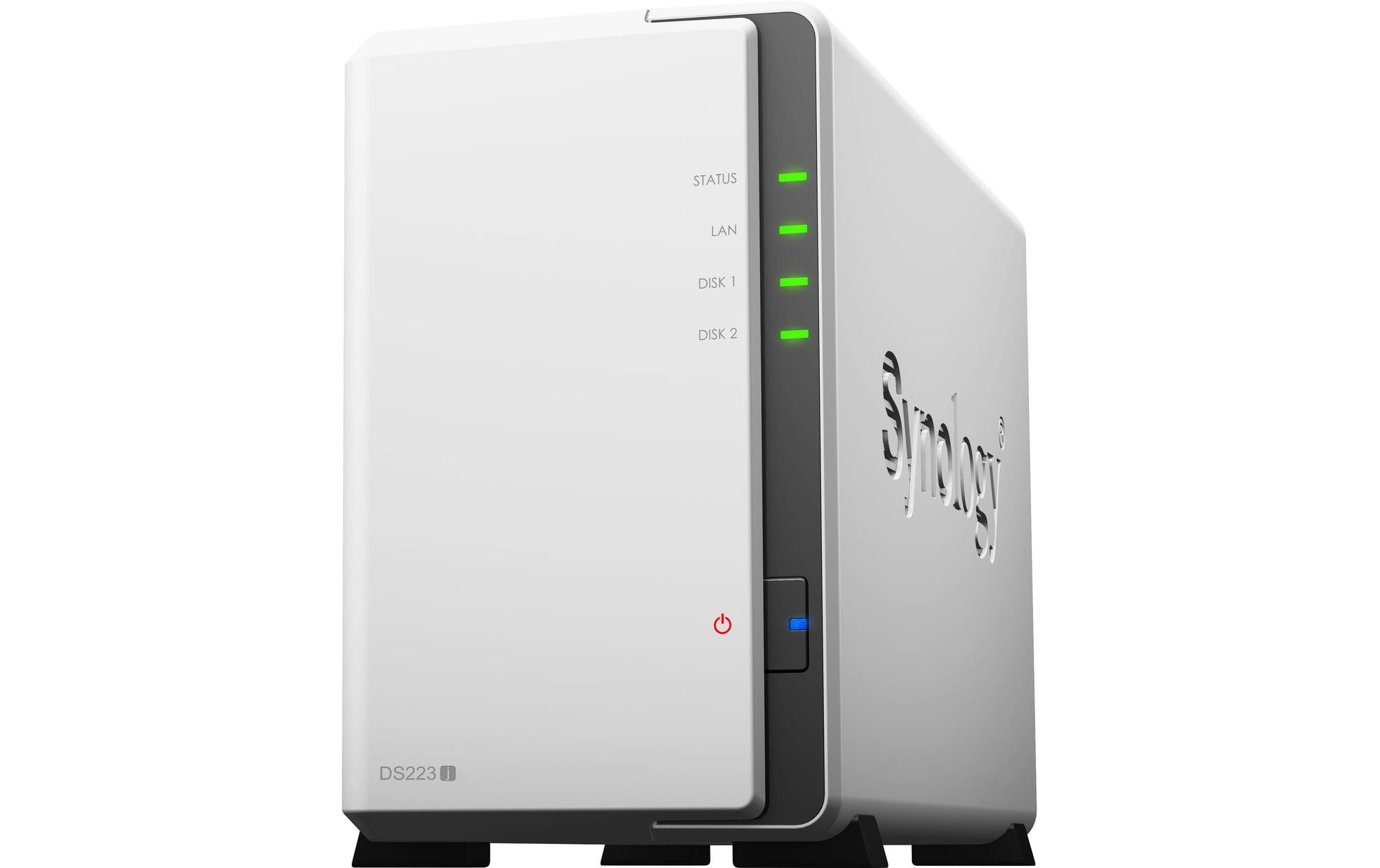 Synology DS223j – 2-Bay Desktop NAS – Realtek RTD1619B, 1 GB RAM, 1GbE, DSM, 24 TB HDD vorinstalliert