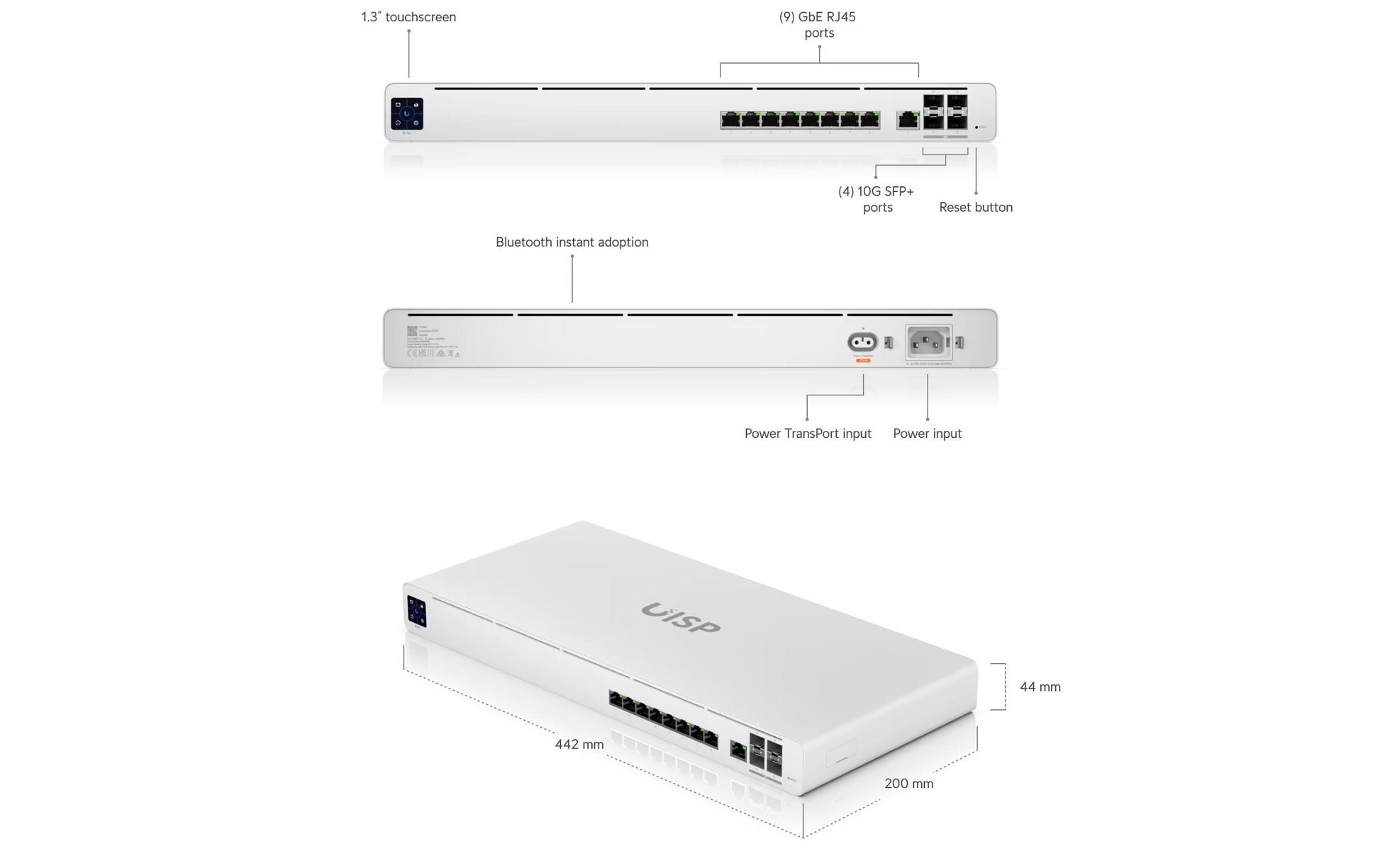 Ubiquiti UISP Router Pro – VPN-Router – 8×GbE LAN, 1×GbE WAN, 4×SFP+