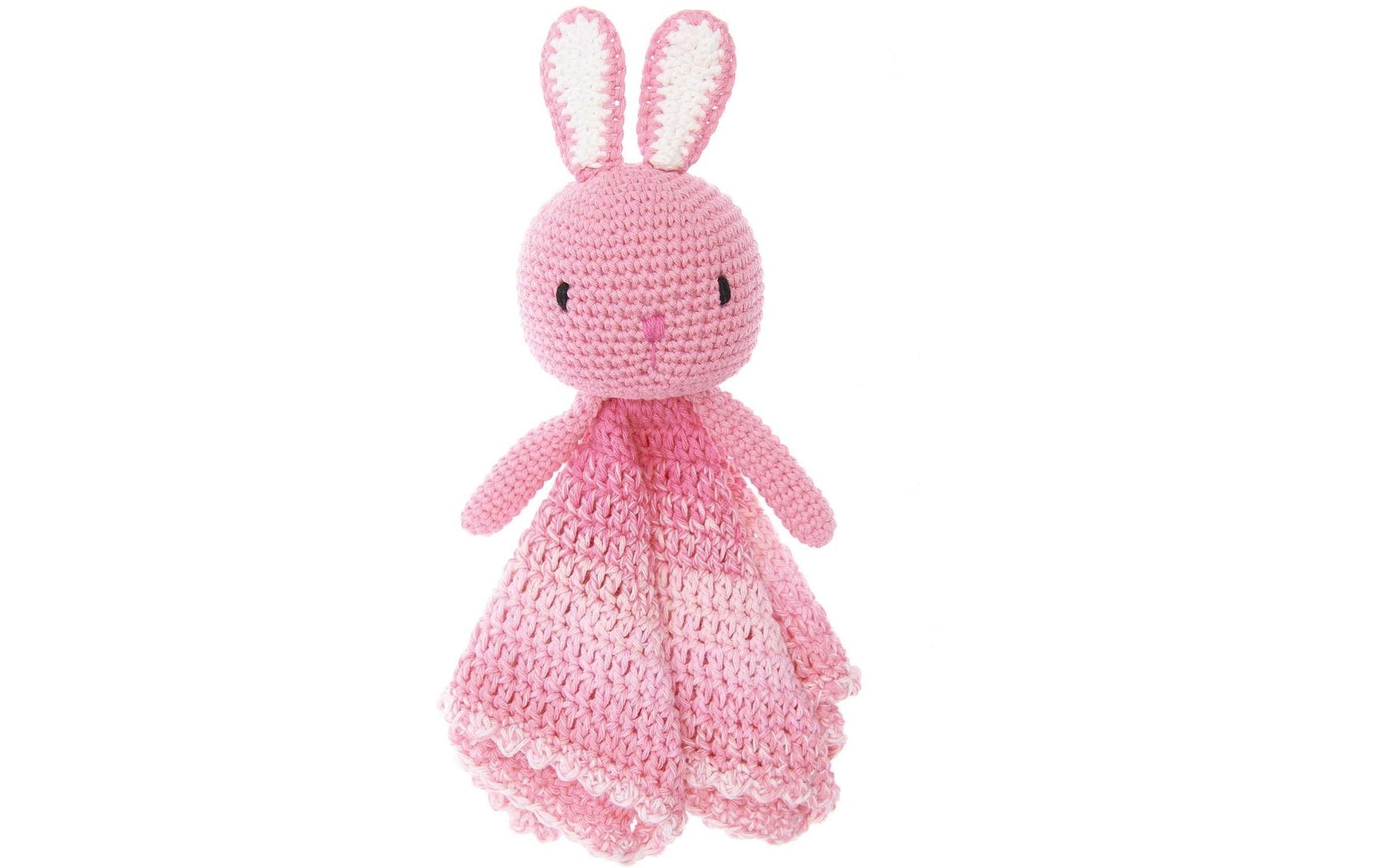 Rico Design Häkelset Schmusetuch Hase – 8-teilig – Baumwolle, mit Füllwatte – Rosa