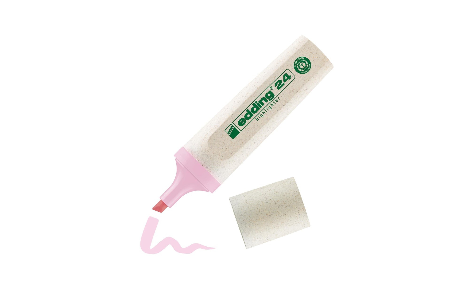 Edding EcoLine Textmarker Pastellrosa – Keilspitze, 2–5 mm, nachfüllbar, Blauer Engel