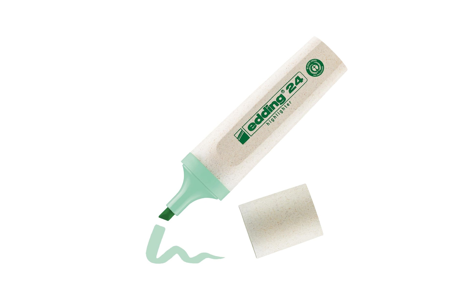 Edding 24 EcoLine Textmarker Pastellgrün – Keilspitze, 2–5 mm, nachfüllbar, Blauer Engel