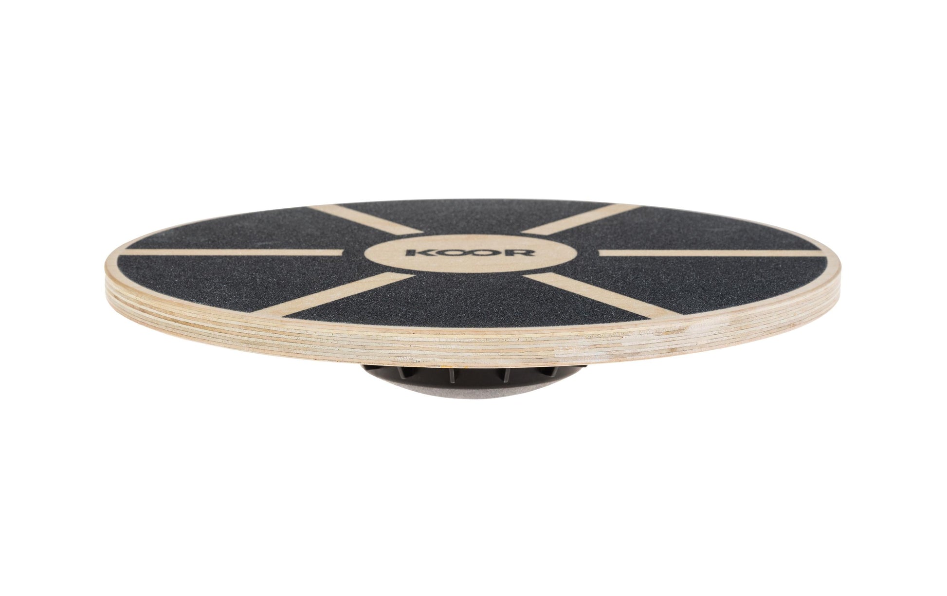 KOOR Rundes Balance Board, F01580, Ø40,0 cm × 8,5 cm, Holz, Schwarz, max. Nutzergewicht 110 kg – 1 Stück