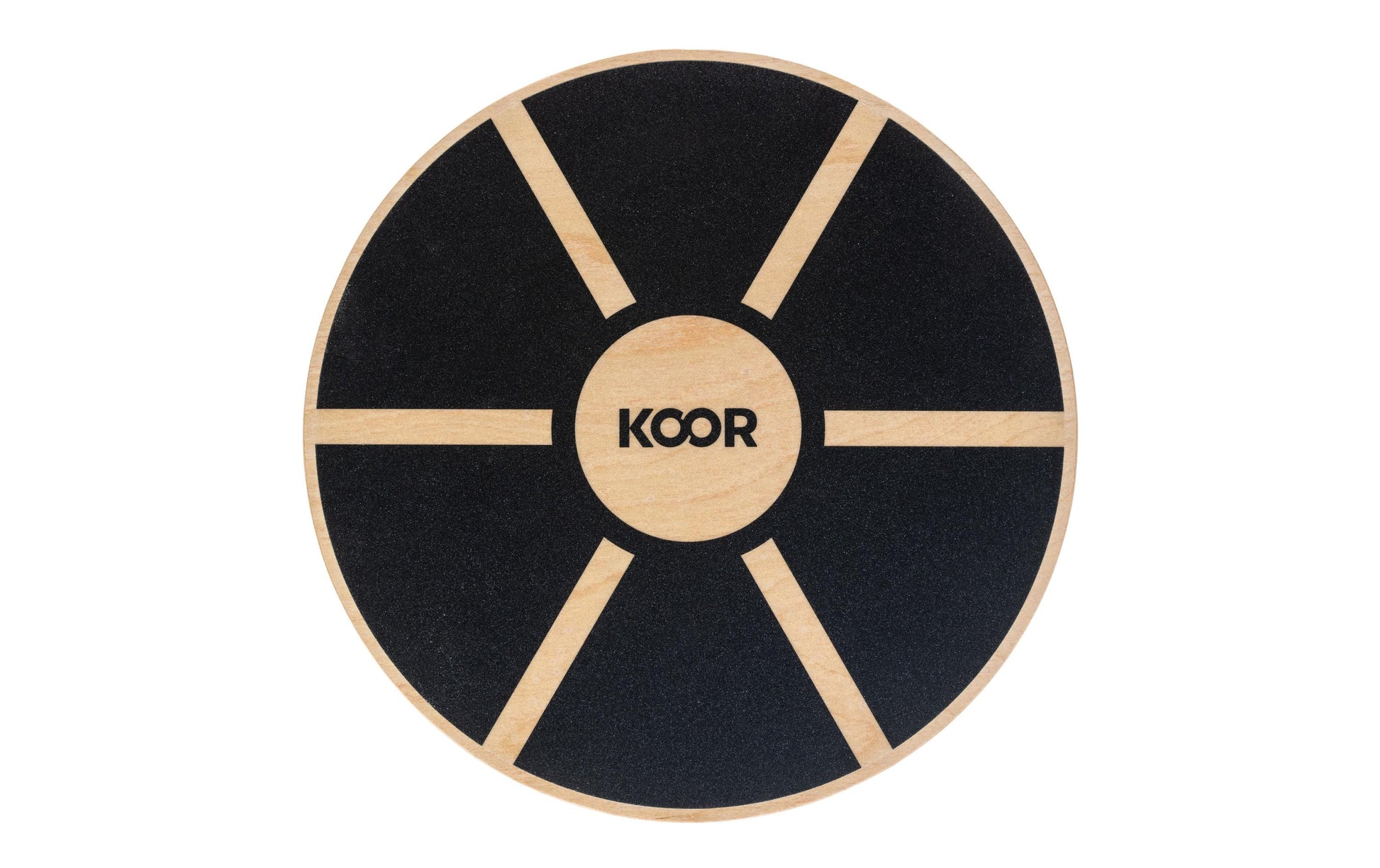 KOOR Rundes Balance Board, F01580, Ø40,0 cm × 8,5 cm, Holz, Schwarz, max. Nutzergewicht 110 kg – 1 Stück
