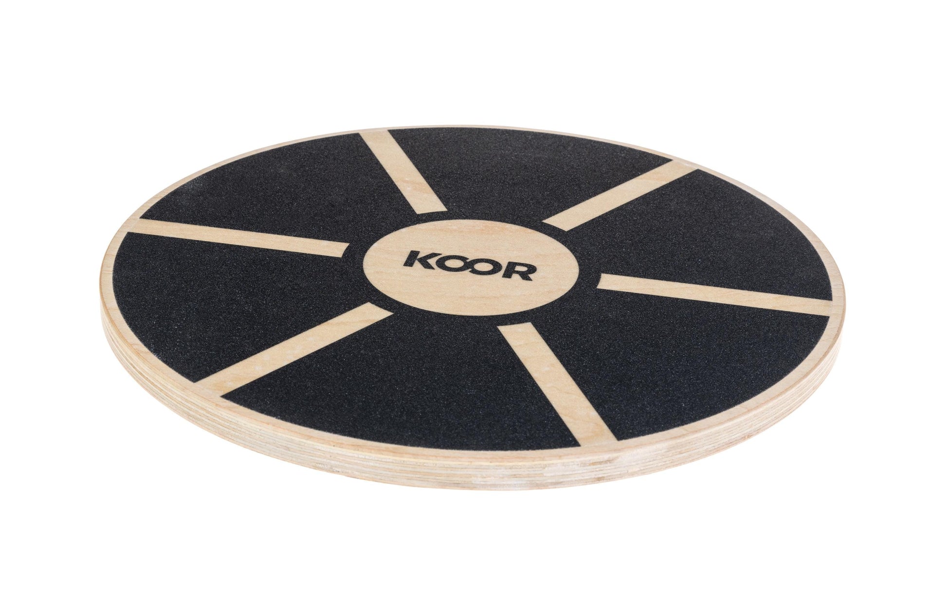 KOOR Rundes Balance Board, F01580, Ø40,0 cm × 8,5 cm, Holz, Schwarz, max. Nutzergewicht 110 kg – 1 Stück
