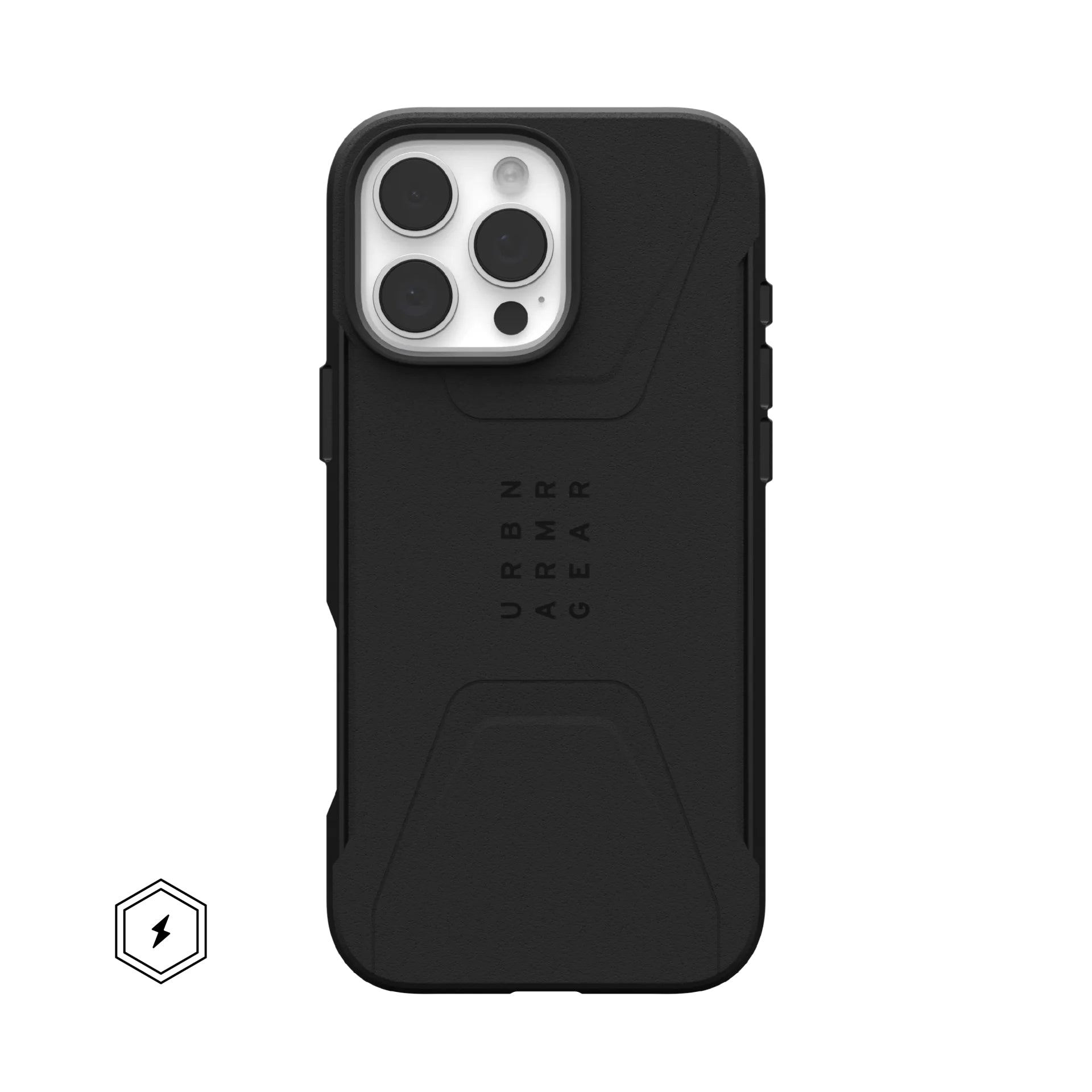 Urban Armor Gear UAG Civilian – Rückcover – für Apple iPhone 16 Pro Max – MagSafe, Kunststoff, Schwarz, bis 6 m sturzsicher