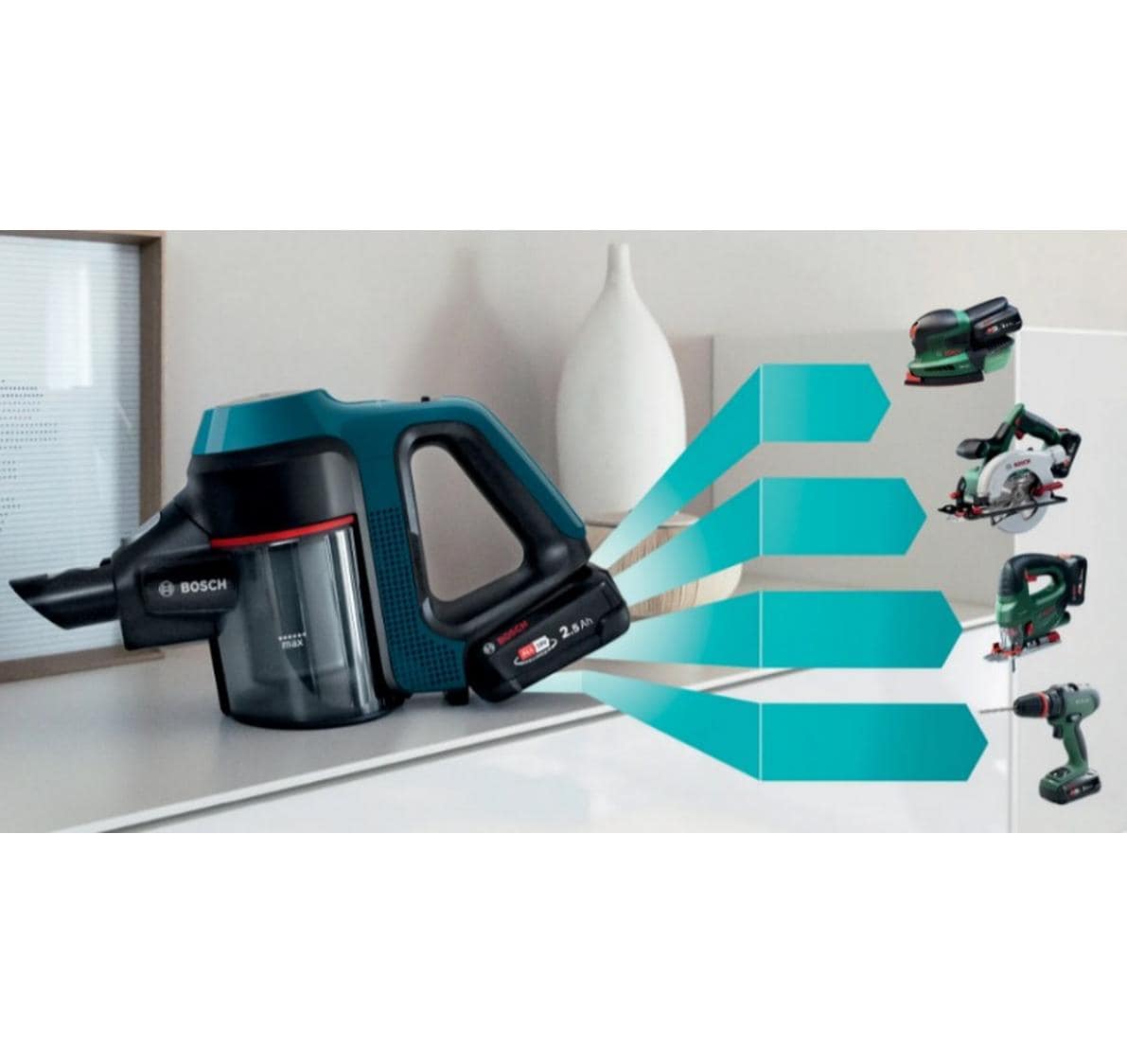 Bosch Akkustaubsauger BSS71125AH – 2-in-1, 2500 mAh, 0,3 l, Akkubetrieb
