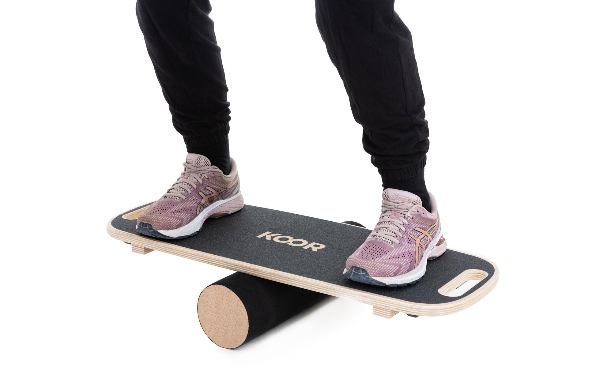 KOOR Balance Board mit Rolle – 73,5 × 28 cm – Holz – 110 kg max.