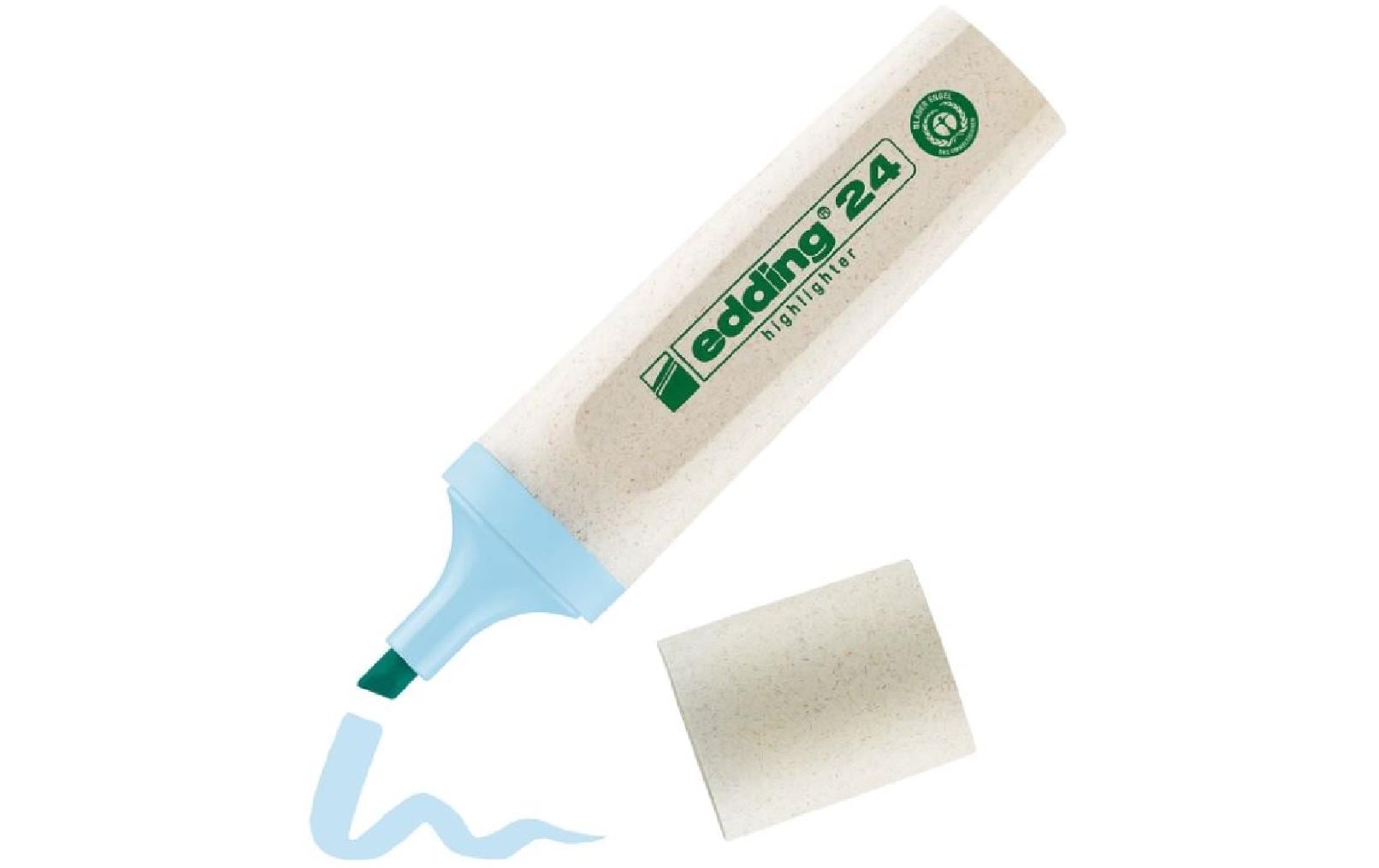 Edding 24 EcoLine Textmarker Pastellblau – Keilspitze, 2–5 mm, nachfüllbar, Blauer Engel