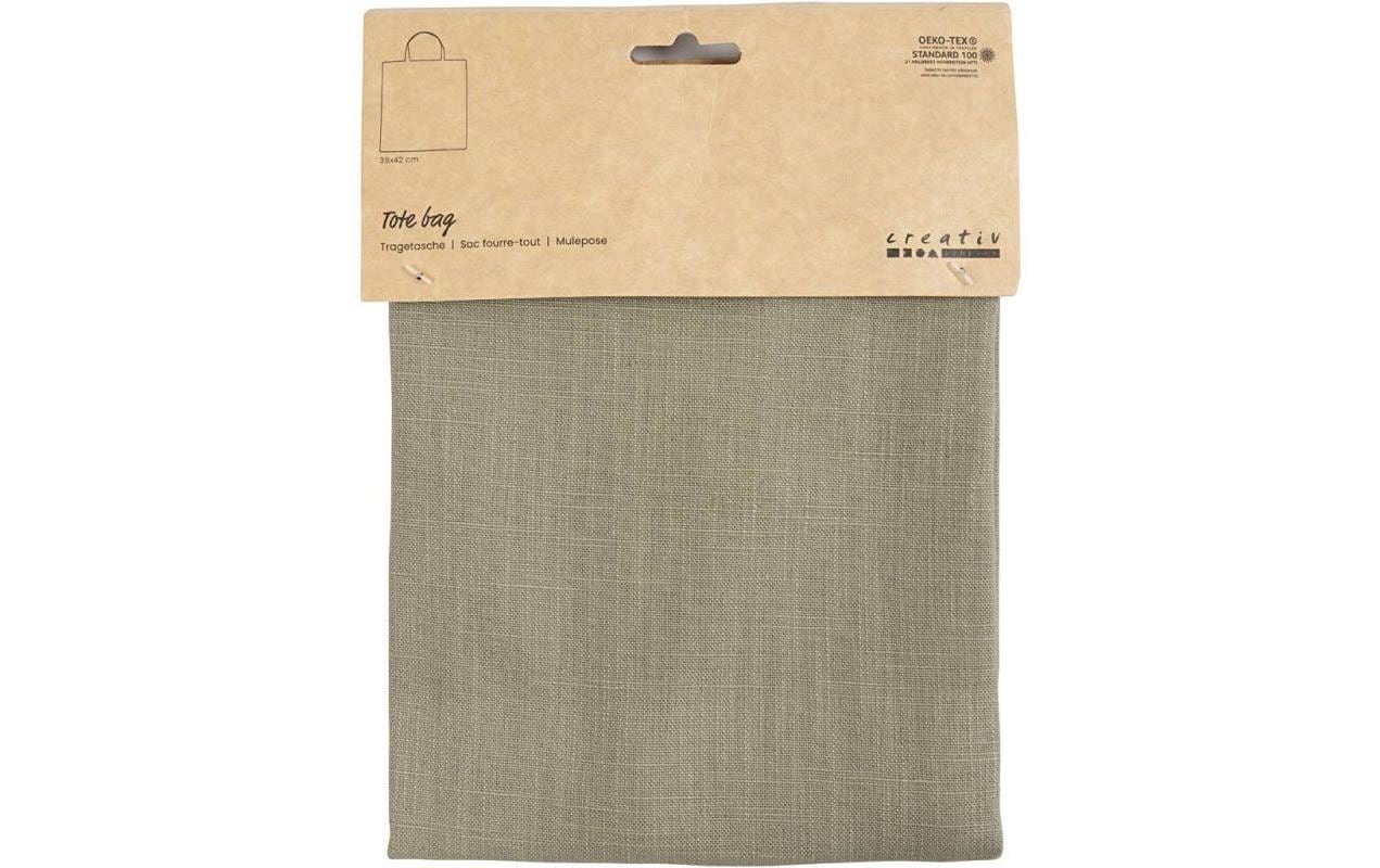 Creativ Company Baumwollstofftasche, Grün, 380×420 mm, STANDARD 100 by OEKO-TEX