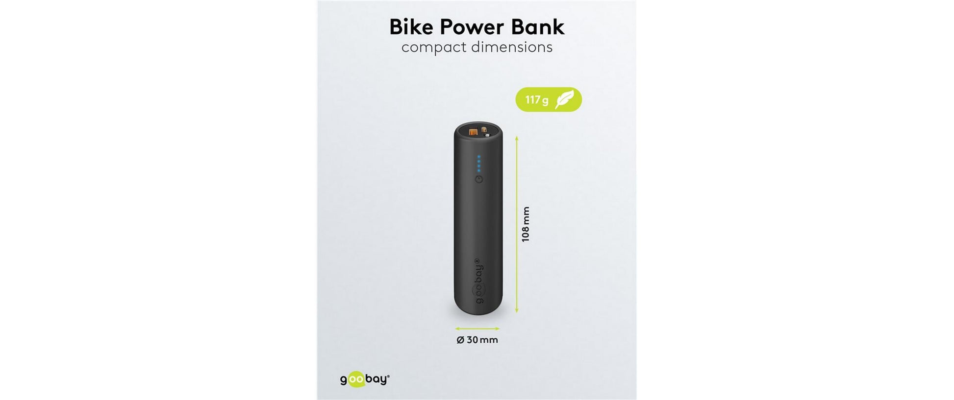 Goobay Powerbank 5'000 mAh – 18 W PD, 1× USB-C, 1× USB-A, schwarz