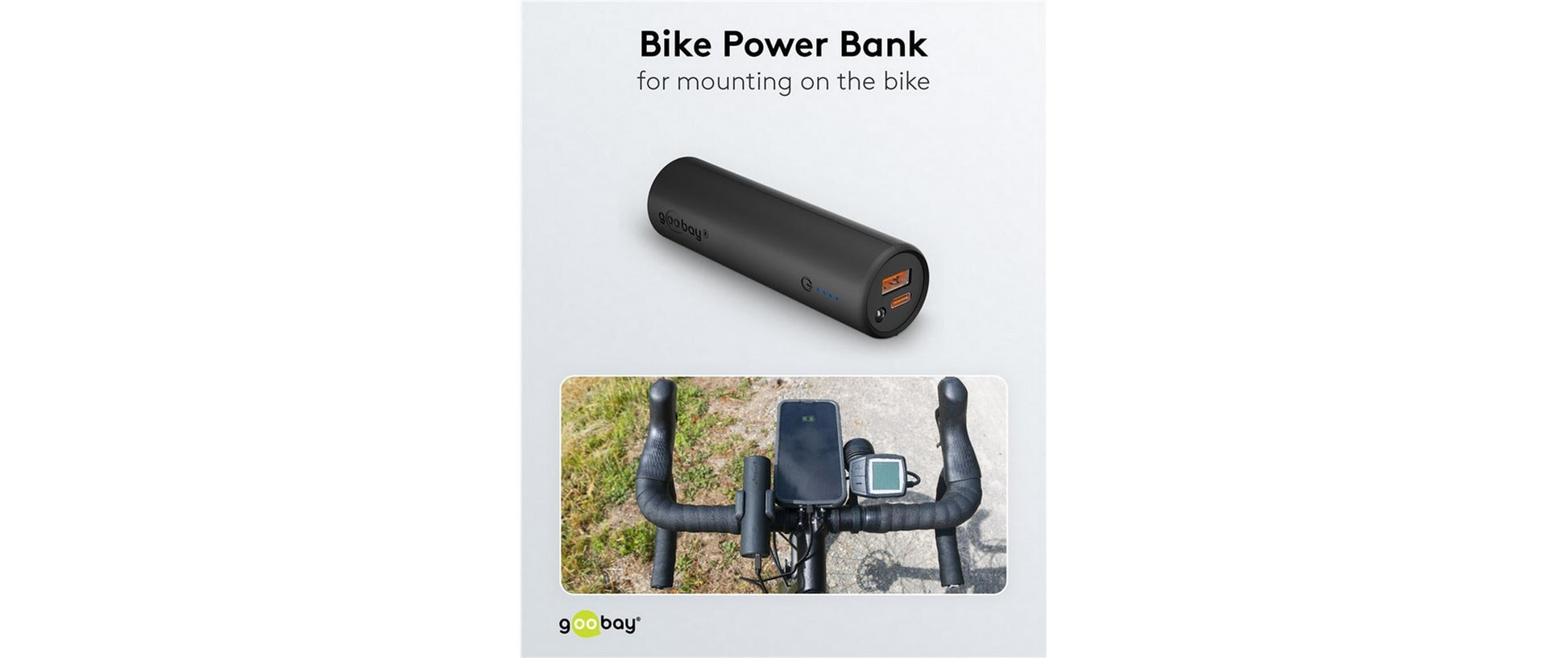 Goobay Powerbank 5'000 mAh – 18 W PD, 1× USB-C, 1× USB-A, schwarz