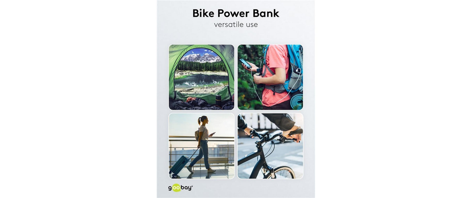 Goobay Powerbank 5'000 mAh – 18 W PD, 1× USB-C, 1× USB-A, schwarz