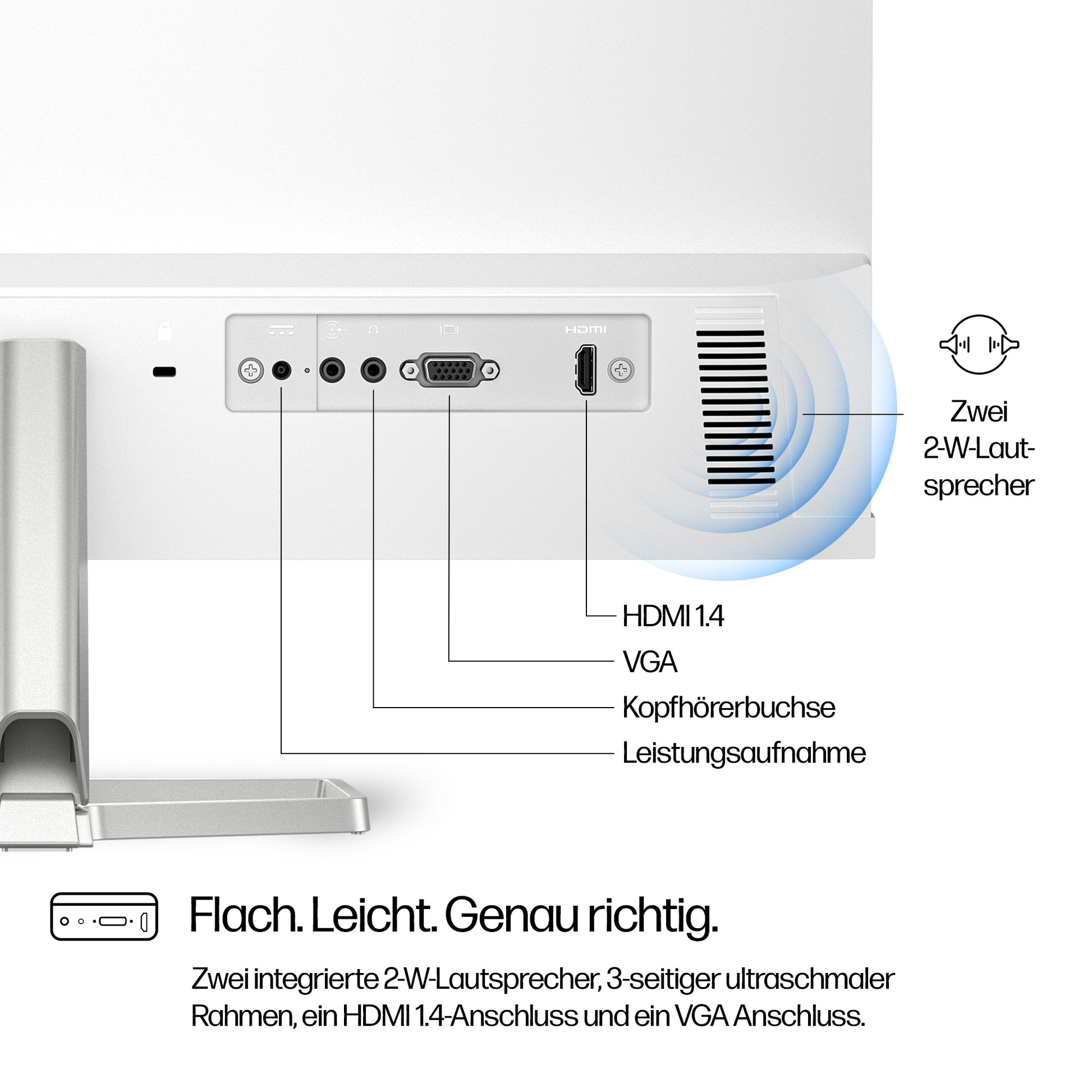 HP S5 524SA – Monitor, 1920 × 1080 (Full HD), Eingebaute Lautsprecher
