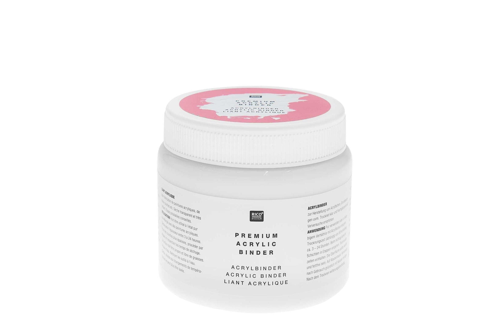 Rico Design Acrylbinder – Transparent, glänzend – 500 ml, Topf