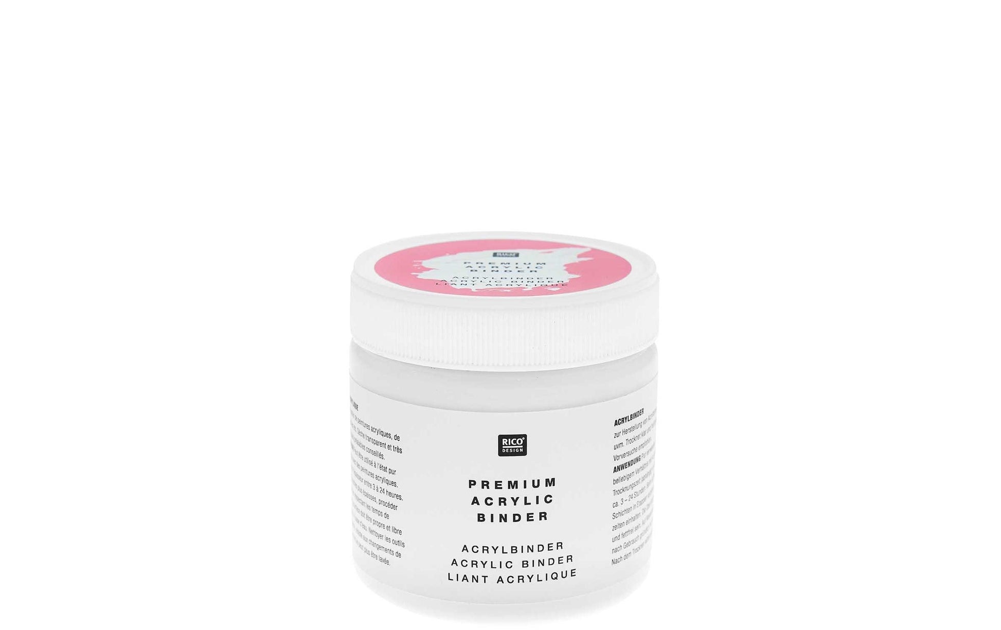 Rico Design Acrylbinder – Weiss, glänzend – 250 ml, Topf