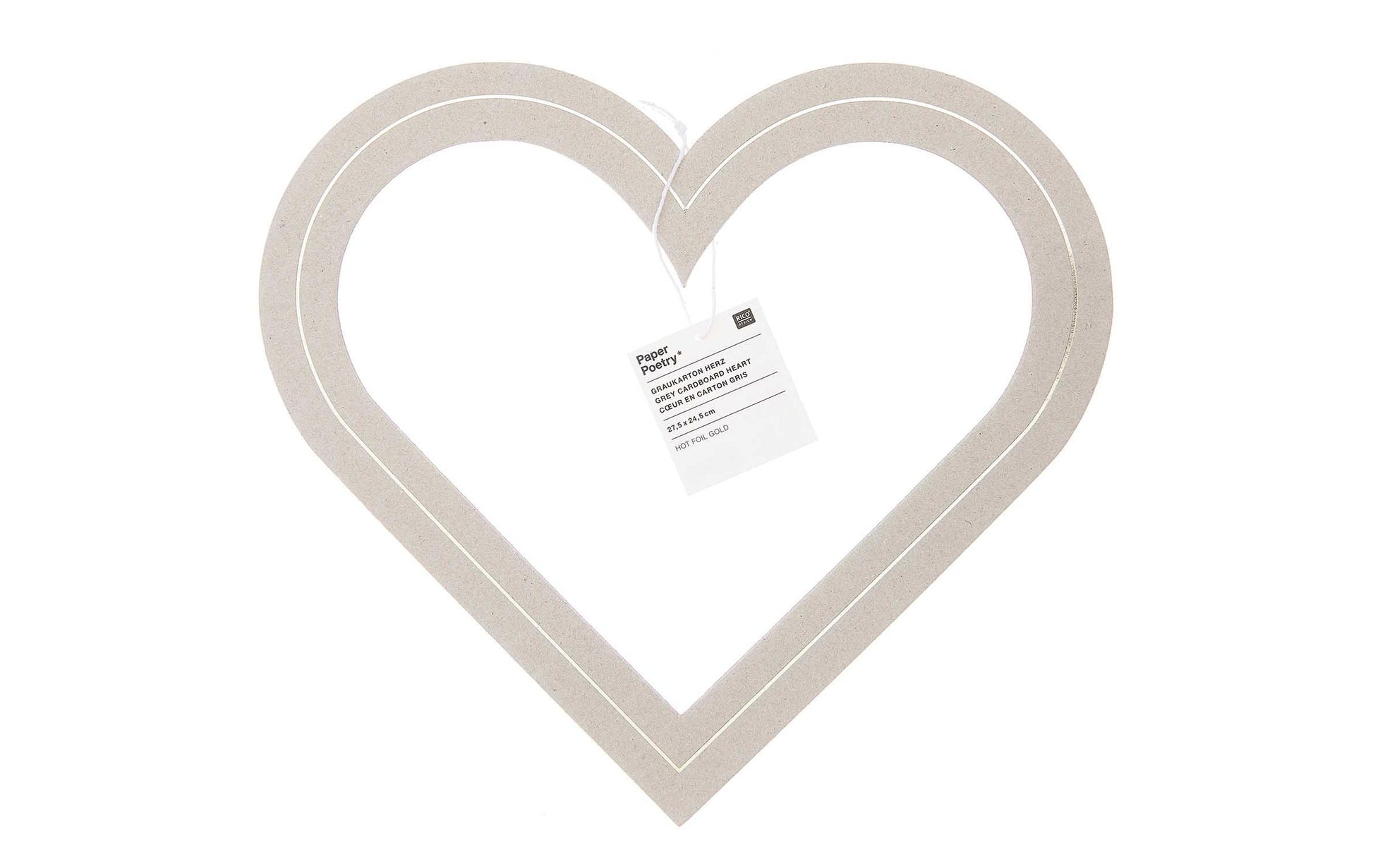Rico Design Graukarton, Holz, 24,5 × 27,5 cm, 3 mm, 1 Stk., Herz, FSC