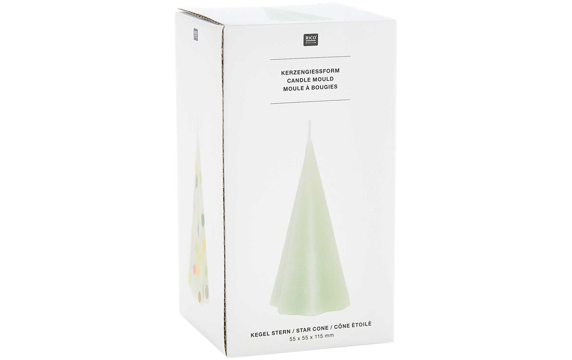 Rico Design Kerzengiessform Stern, Weiss, Ø 7 cm × 13,5 cm, 1 Stk
