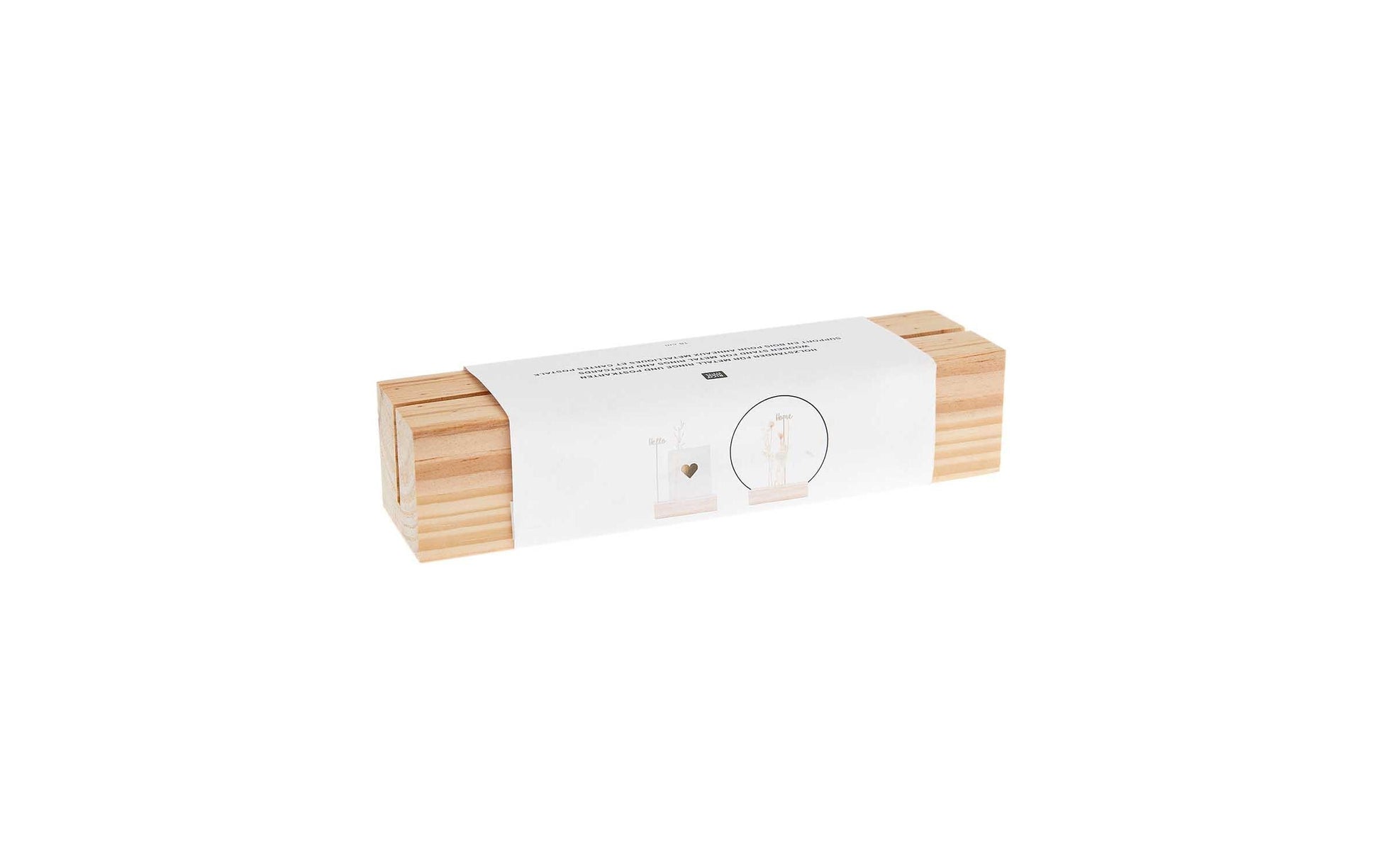 Rico Design Thekendisplay – für Postkarten, Metallringe – Holz, Beige – 180×40×50 mm