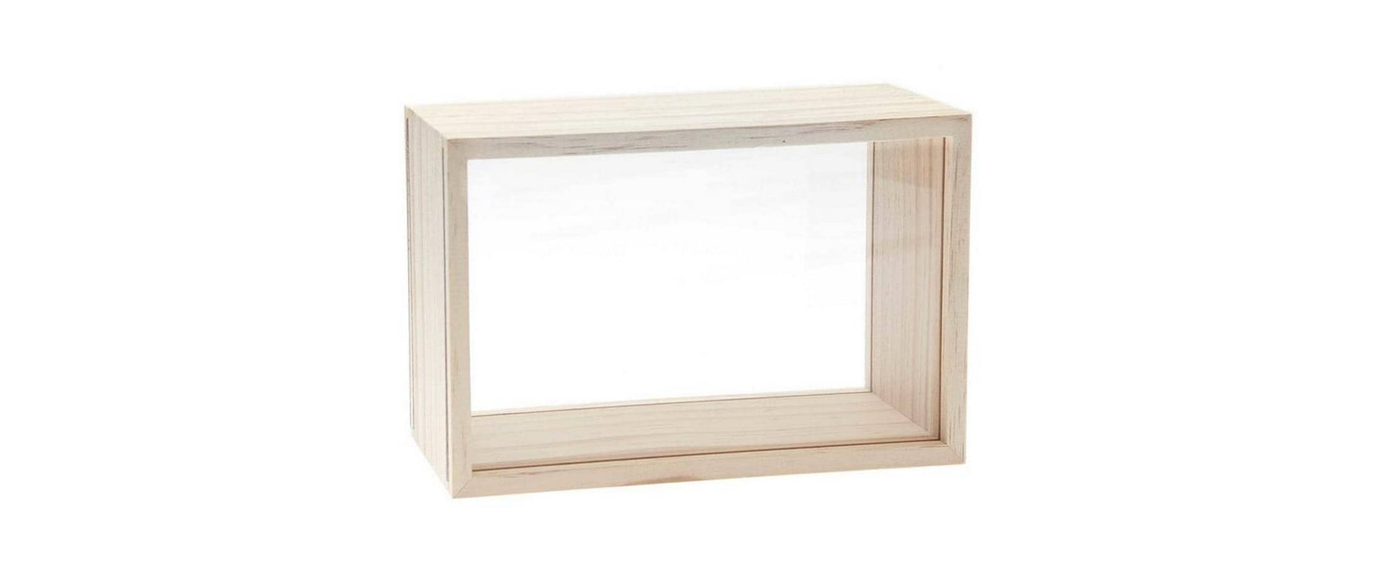 Rico Design Objektkasten – 2er-Set – 200 × 80 × 130 mm – Kiefer/Acryl, transparent