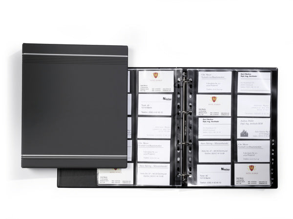 Durable Visifix Visitenkartenbuch – für 400 Visitenkarten, 57 × 90 mm, Polypropylen (PP), Anthrazit