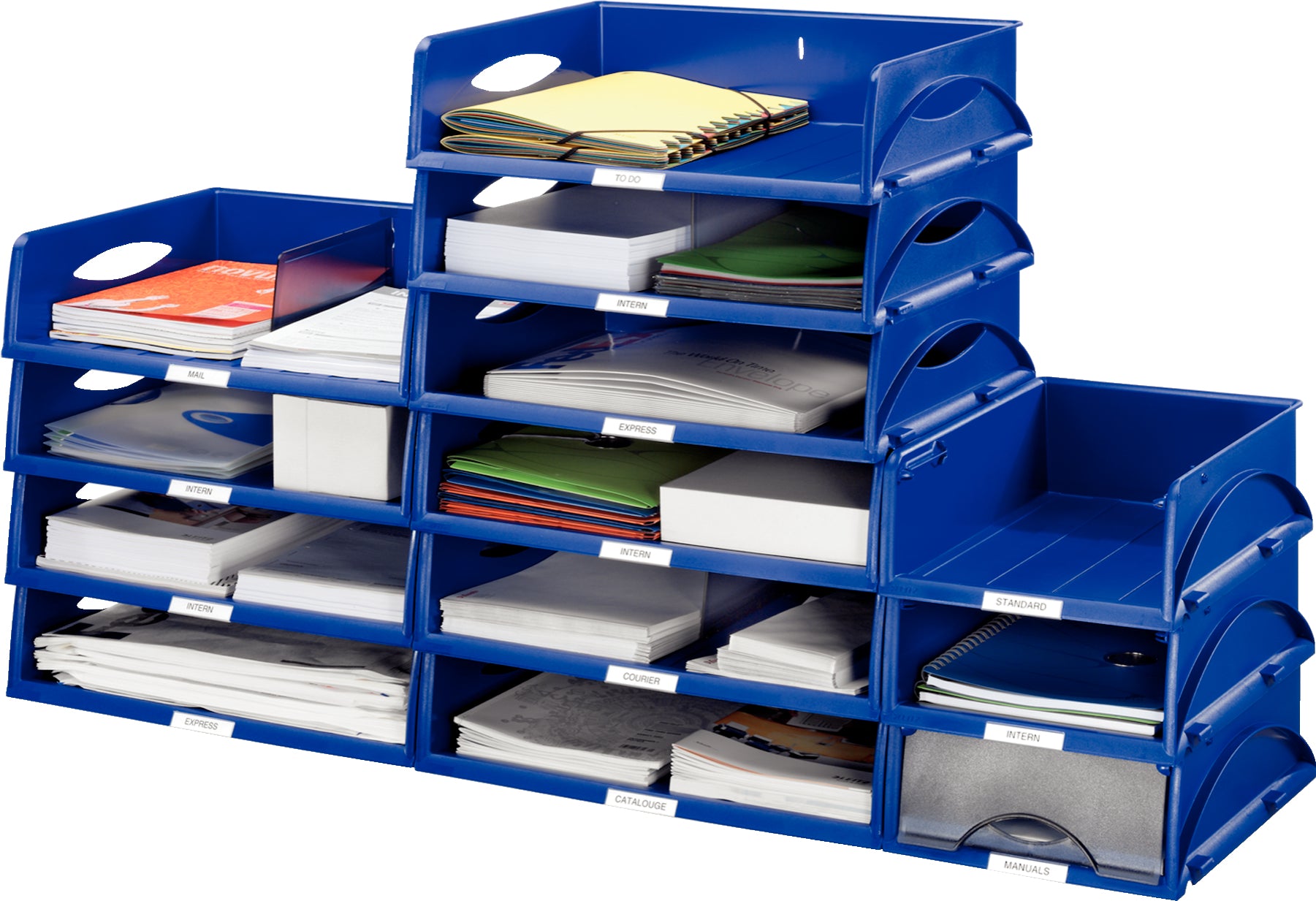 Leitz Sorty – Briefkorb für A4/C4, quer, Kunststoff, blau, 405 × 125 × 300 mm