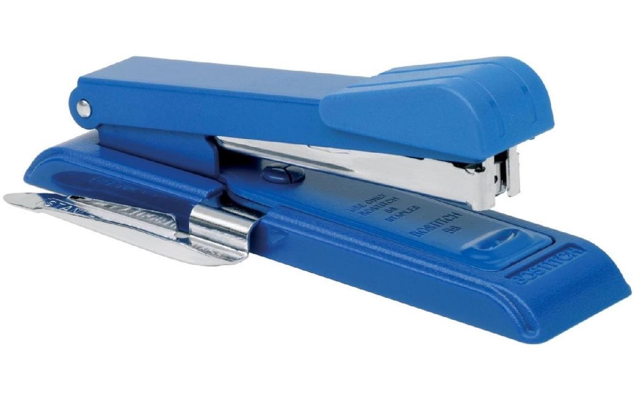 Bostitch B8 Hefter, 26 Blatt, Integrierter Klammernentferner, Geschlossene Heftung, Einlegetiefe 65 mm, Blau