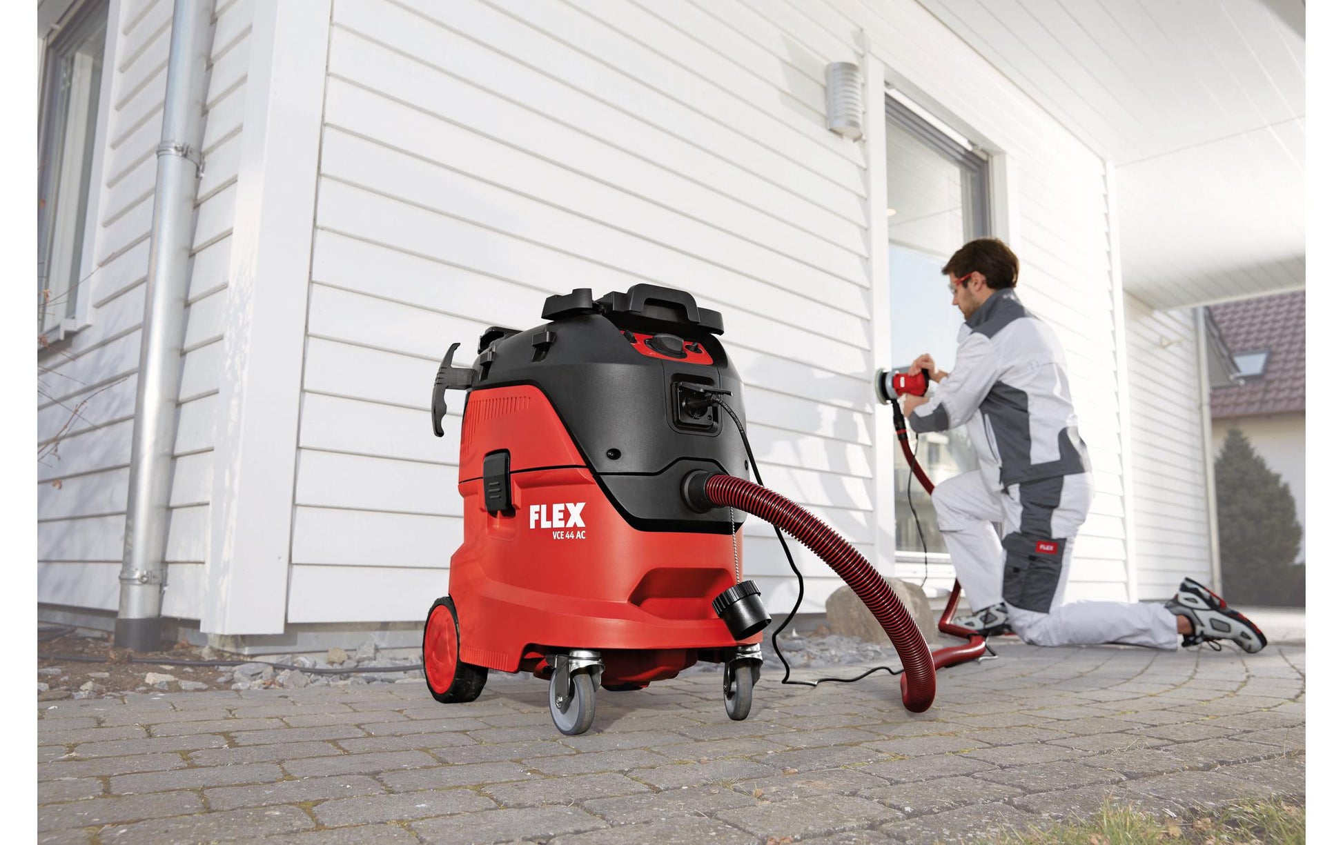 Flex Absauganlage VCE 44 M AC-Set – 1400 W, 42 l, Netzbetrieb, Schlauch 4 m