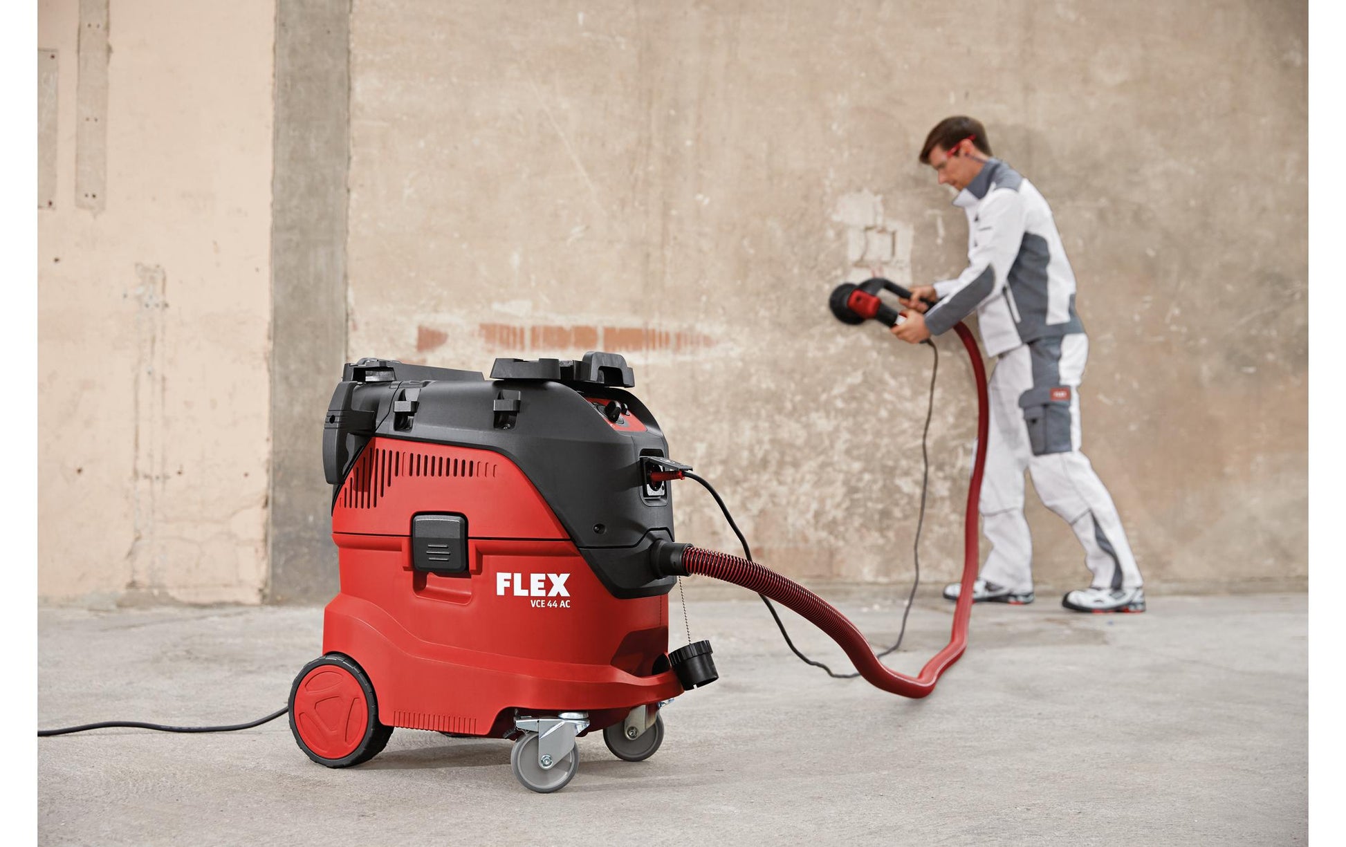 Flex Absauganlage VCE 44 M AC-Set – 1400 W, 42 l, Netzbetrieb, Schlauch 4 m