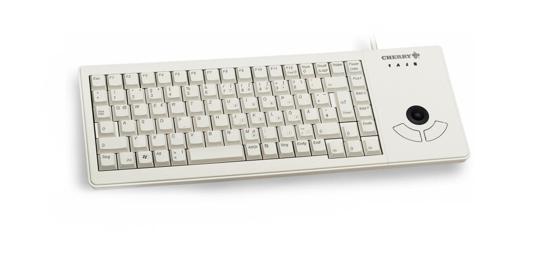 CHERRY XS Trackball – Tastatur, kabelgebunden (USB), BE-Layout (BE), mit Trackball, Grau – für Windows