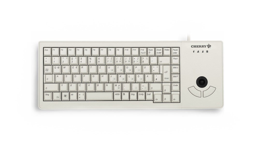 CHERRY XS Trackball – Tastatur, kabelgebunden (USB), BE-Layout (BE), mit Trackball, Grau – für Windows