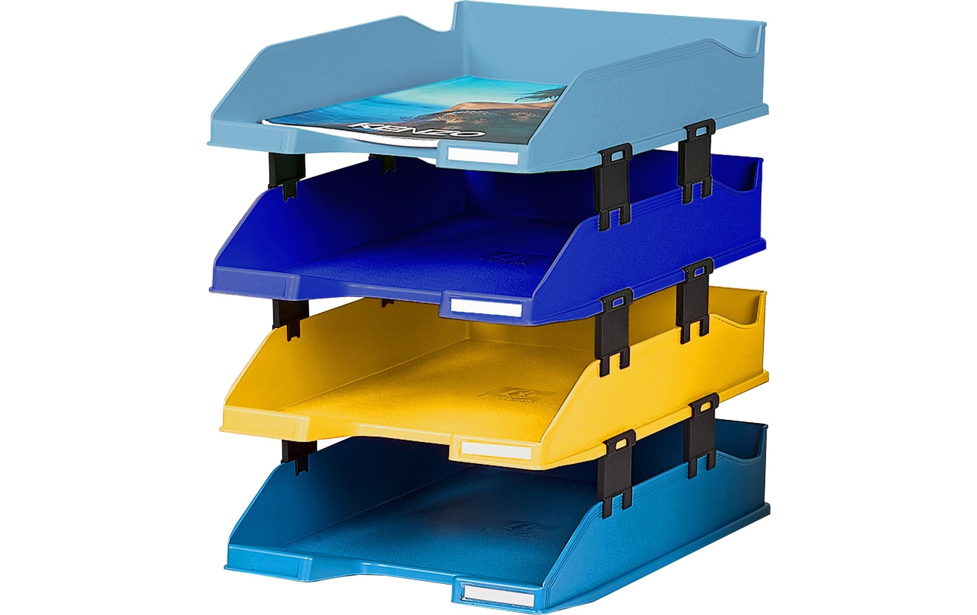 Exacompta Briefablage COMBO MIDI Bee Blue – für A4+ Papier – 346 × 254 × 243 mm