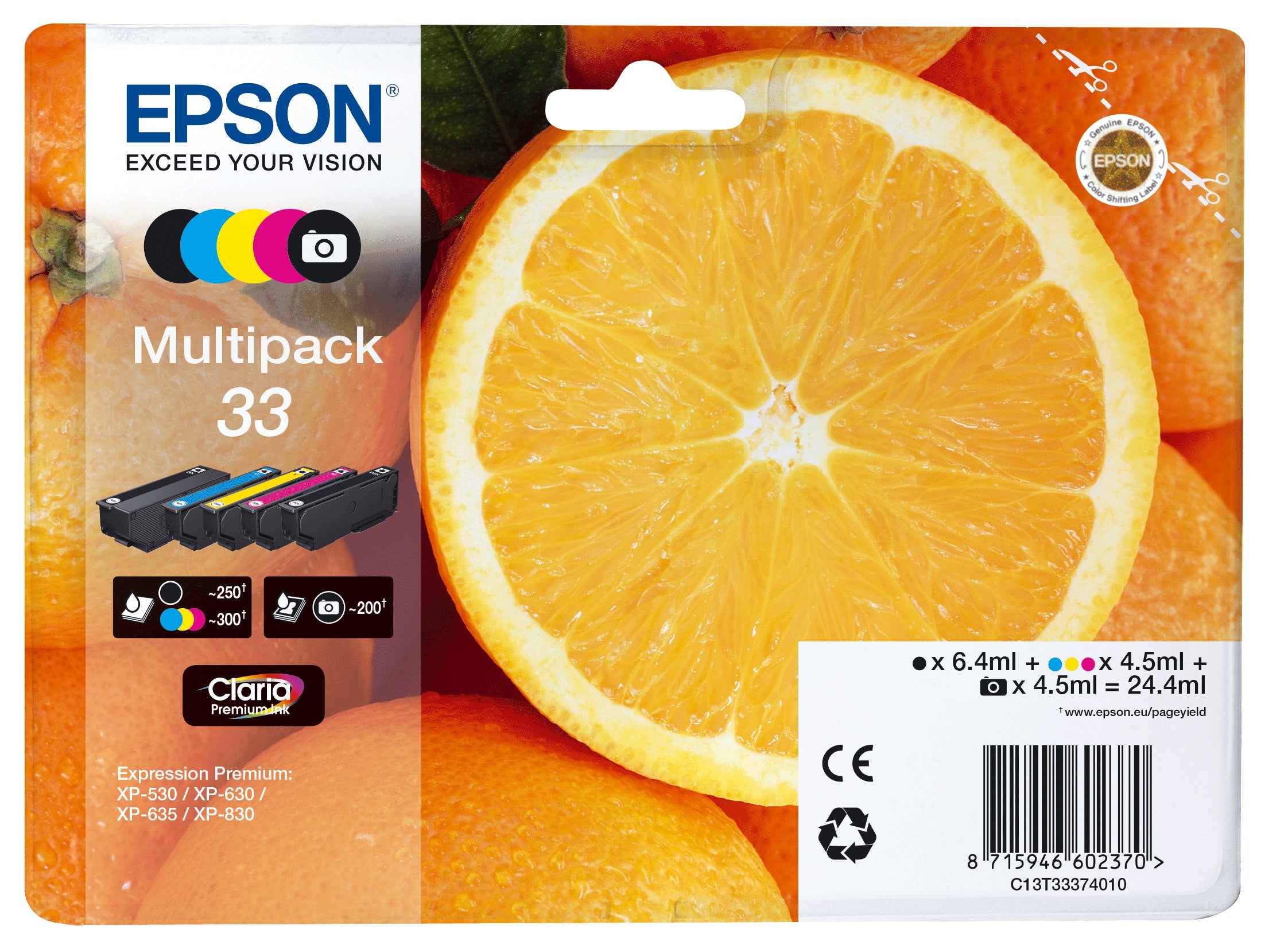 Epson Tintenpatronen-Multipack T333740 – für XP-530, XP-630, XP-830