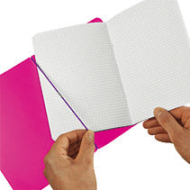 Herlitz Notizheft – A4 – 80 g/m² – mikroperforiert, Wechselcover (Kunststoff), Verschlussgummi, pink