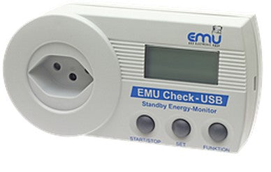 EMU Electronic Check USB – Energiemessgerät – Einphasig, Zwischenstecker, max. 16 A, Display, für 230 V, 50–60 Hz