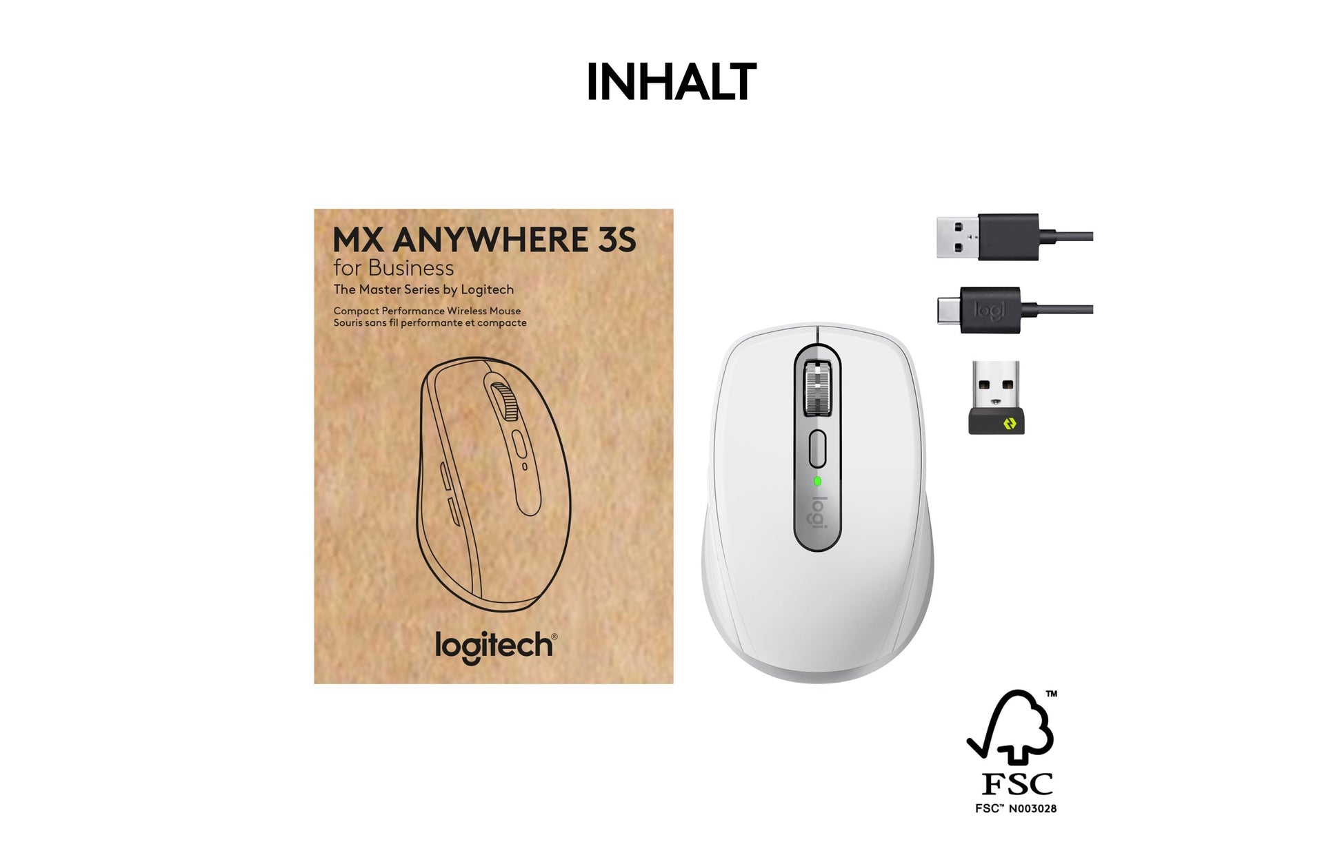 Logitech MX Anywhere 3S für Business Maus – blassgrau