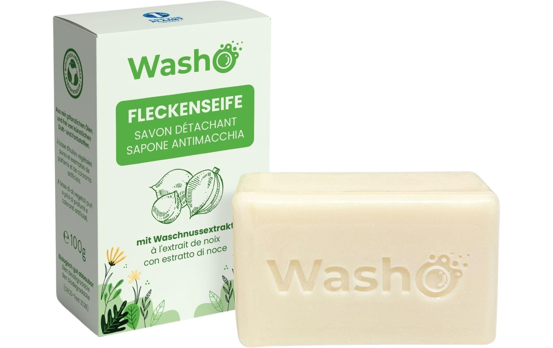 Washo Fleckenseife für Universal – ohne Duft – 100 g – biologisch abbaubar