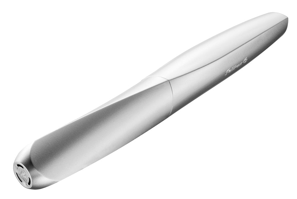 Pelikan Twist – Federspitze M – für Rechts- & Linkshänder – Silber, Blau – Patronen