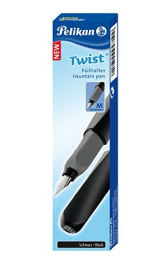 Pelikan Twist – Federspitze M – für Rechts- & Linkshänder – Schwarz, Blau – Patronen