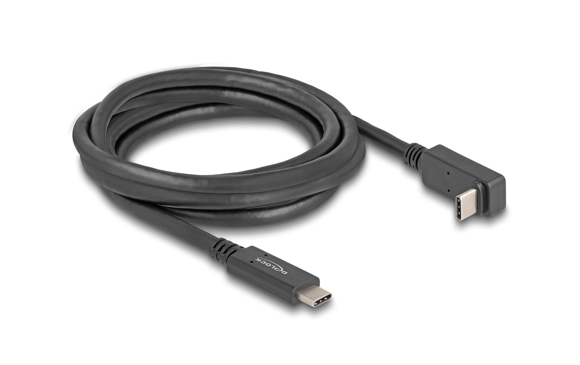 DeLOCK USB-C auf USB-C Kabel – USB 3.2 Gen 1 (5 Gbit/s) – 2 m – PD 60 W – 4K/60 – Abgewinkelt
