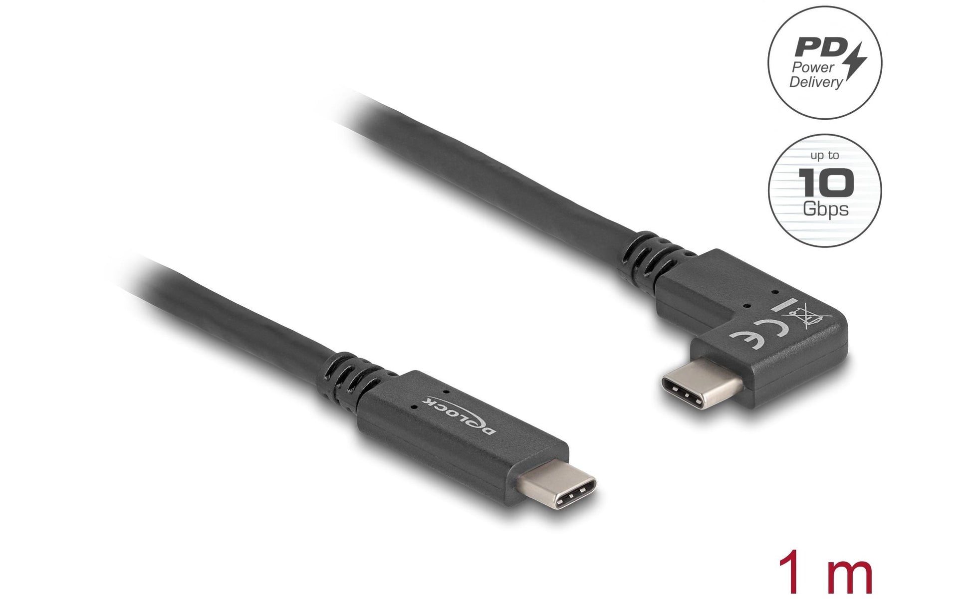 DeLOCK USB-C auf USB-C Kabel – USB 3.2 Gen 2 (10 Gbit/s) – 1 m – PD 60 W – 4K/60 – Schwarz