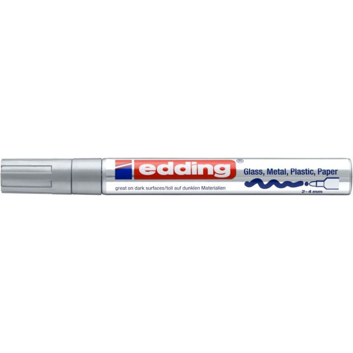 Edding 750 Lackmarker – Rundspitze 2–4 mm – Silber – für Glas, Metall und Kunststoff