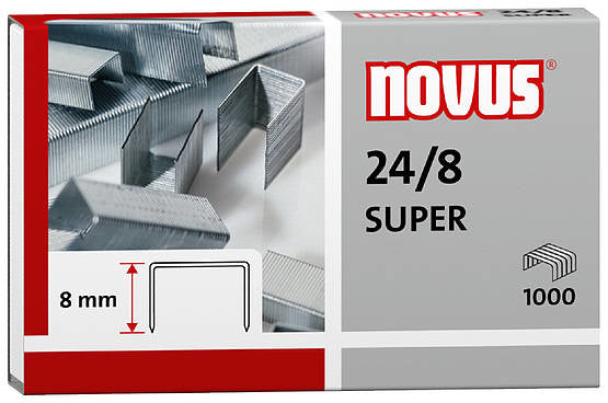 Novus Heftklammern 24/8 – 8 mm – verzinkt, silber – 1000 Stk.
