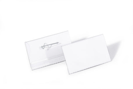 Durable Namensschild – 75 × 40 mm, transparent, Kunststoff, 100er-Pack