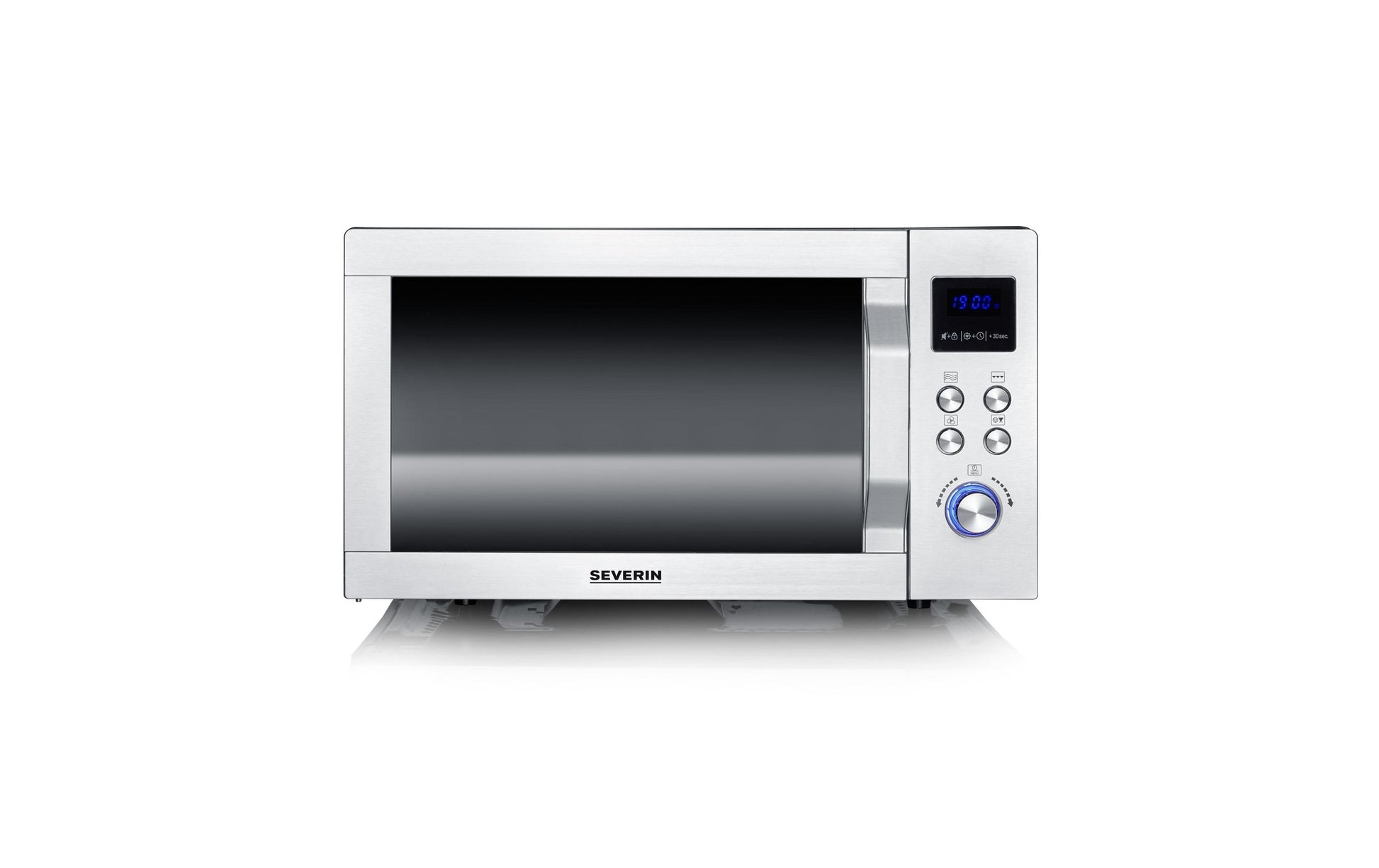 Severin Kombi-Mikrowelle MW7777 – 25 l, Grill & Heissluft, 900 W – Schwarz/Edelstahl