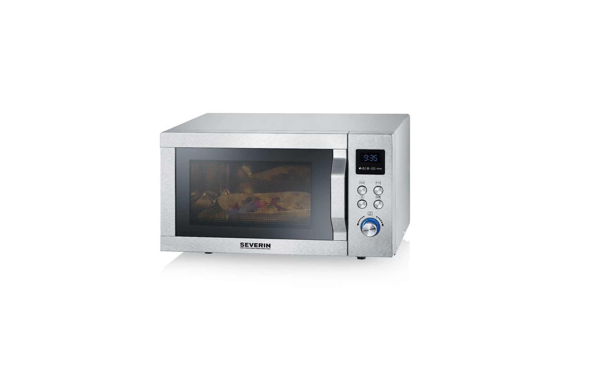 Severin Kombi-Mikrowelle MW 7774 – 25 l, Grill & Heissluft, 900 W – silber/edelstahl