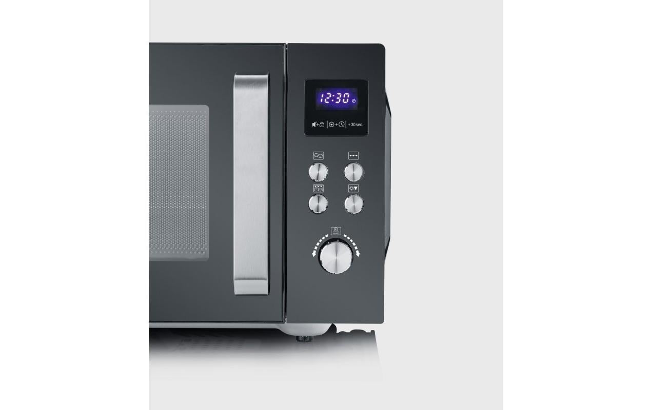 Severin Grill-Mikrowelle MW7763 – 25 l, Grill, 900 W – Schwarz/Edelstahl